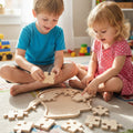 Wooden Face Puzzle Board, Hands-On Puzzle Toy for Kids, Large Wooden Activity Puzzle - close up of the face puzzle shape