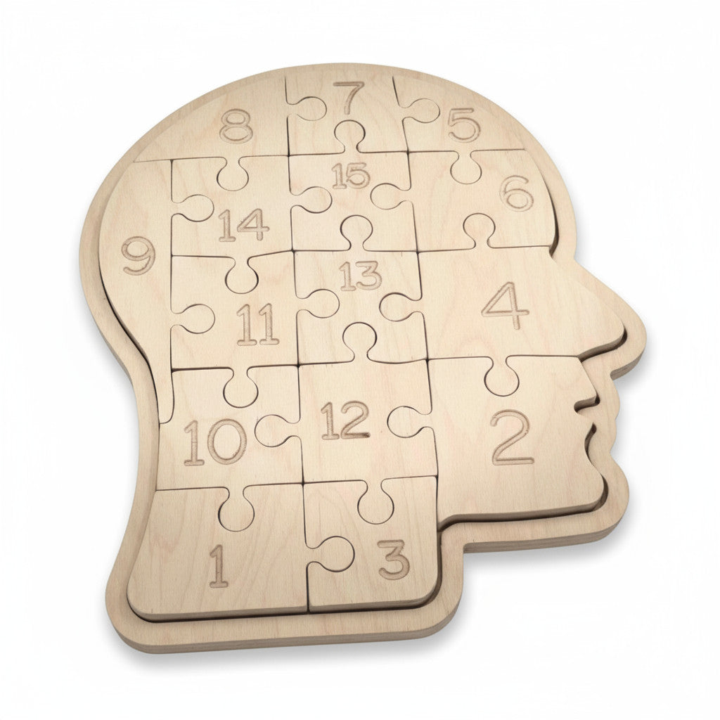 Wooden Face Puzzle Board, Hands-On Puzzle Toy for Kids, Large Wooden Activity Puzzle - wood material and finish detail