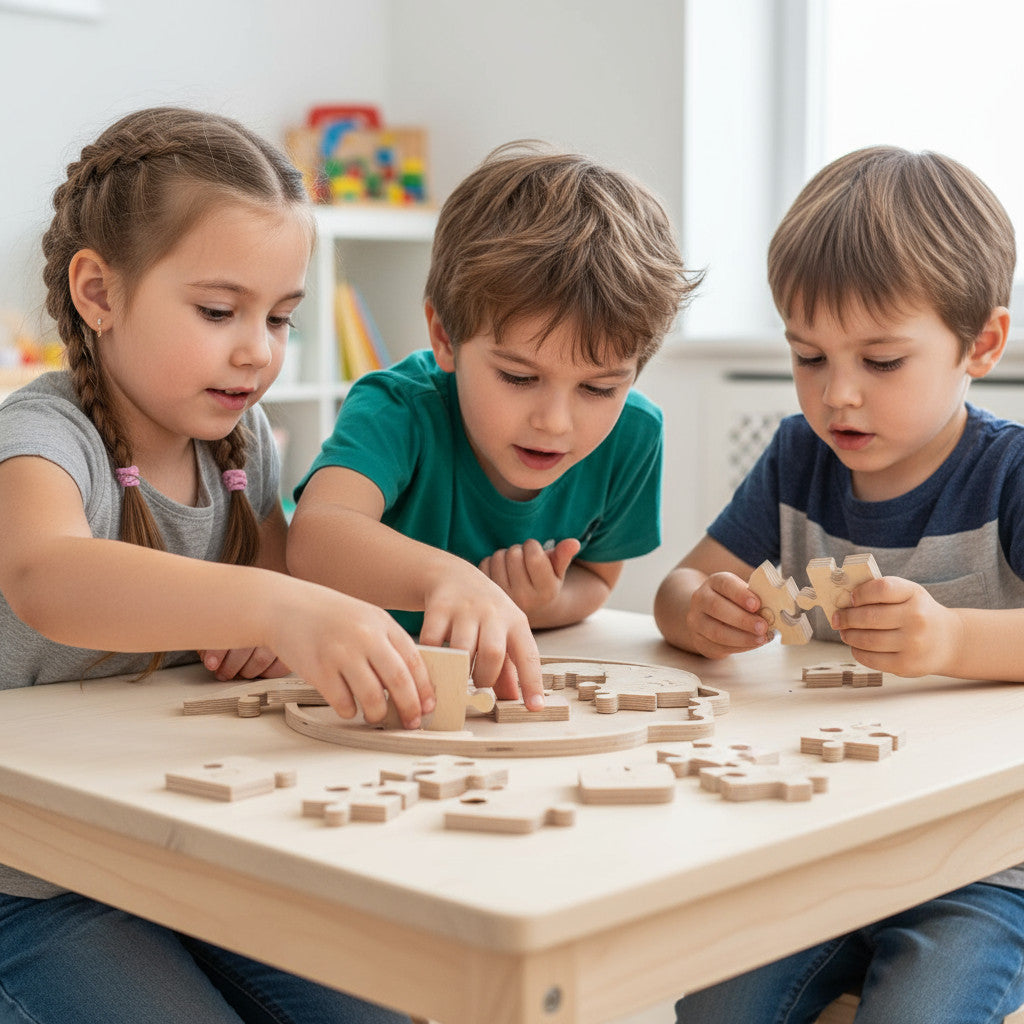 Wooden Face Puzzle Board, Hands-On Puzzle Toy for Kids, Large Wooden Activity Puzzle - scale and shape detail