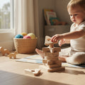 Wooden Geometric Puzzle Toy, Twin Shape Sorting Board, Montessori-Inspired Activity for Kids, Handmade Wood Puzzle - close up of the wooden puzzle design