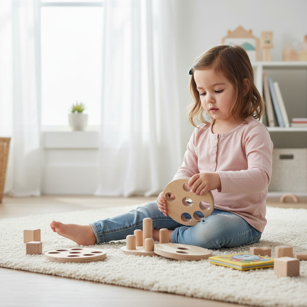 Find the Right Hole Wooden Puzzle Toy | Handmade Montessori-Style Activity for Kids, Nursery Play, Thoughtful Gift - wood material and finish detail