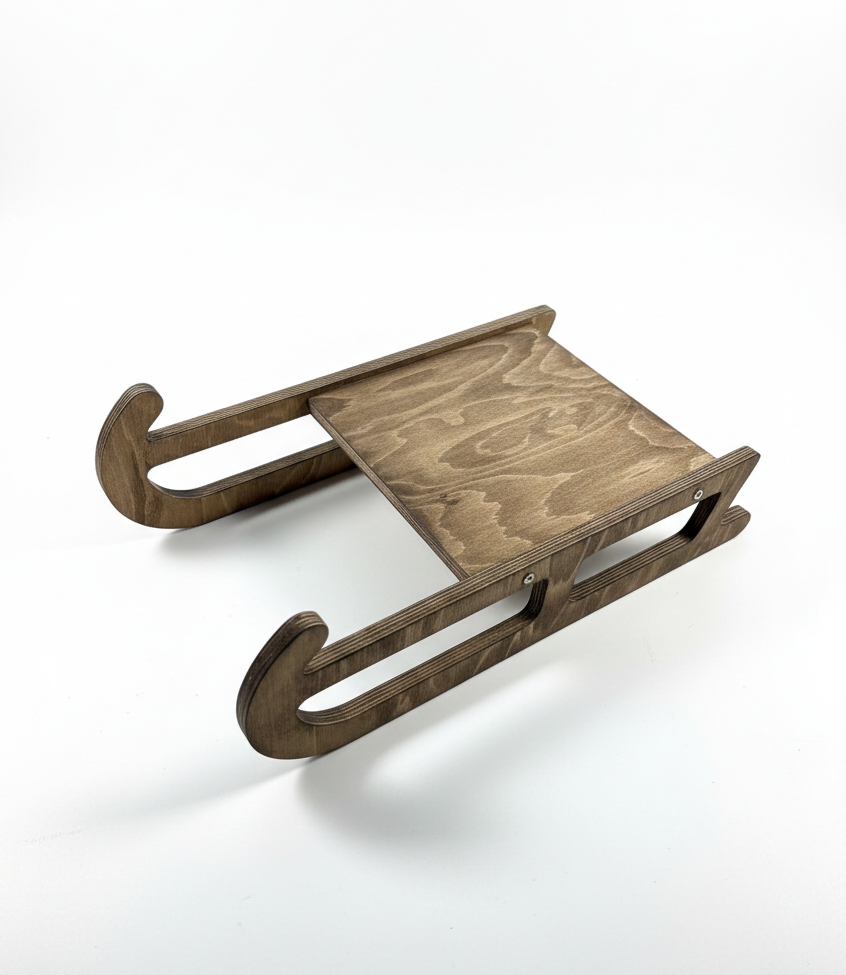 Long Natural Wooden Rocker Chair for Children, 117 cm Handmade Wooden Activity Toy - main product view