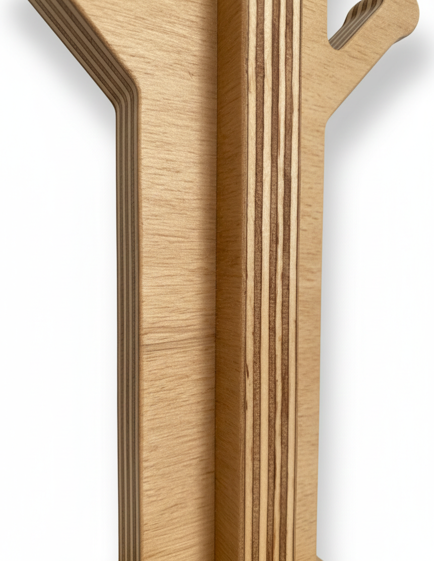 Wooden Desk Lamp Style MDF Table Lamp Decor, Modern Minimalist Accent Light - front view of the product