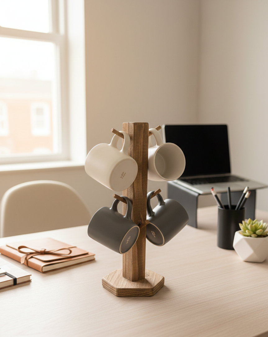 Wooden Dog Floor Lamp in Beech | Handmade Decorative Lamp for Nursery or Kids Room - handmade wooden product detail