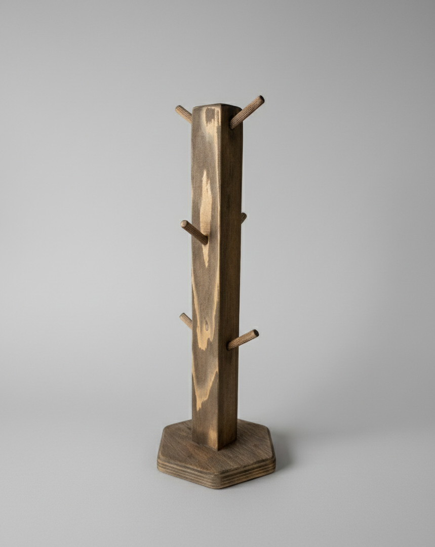 Wooden Dog Floor Lamp in Beech | Handmade Decorative Lamp for Nursery or Kids Room - front view of the product