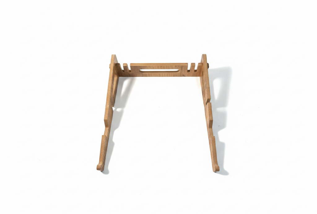 Gray Wooden Belt and Tie Holder | Wall-Mounted MDF Organizer for Kids' Clothes - wood material and finish detail