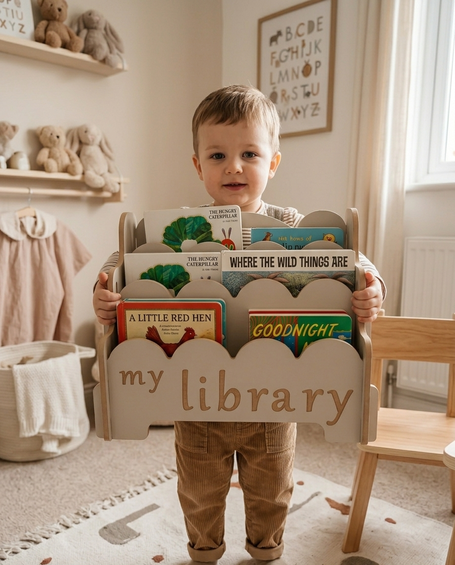 Gray Wooden Coffee Table Puzzle Toy | MDF Activity Piece for Kids Room or Nursery - scale and shape detail