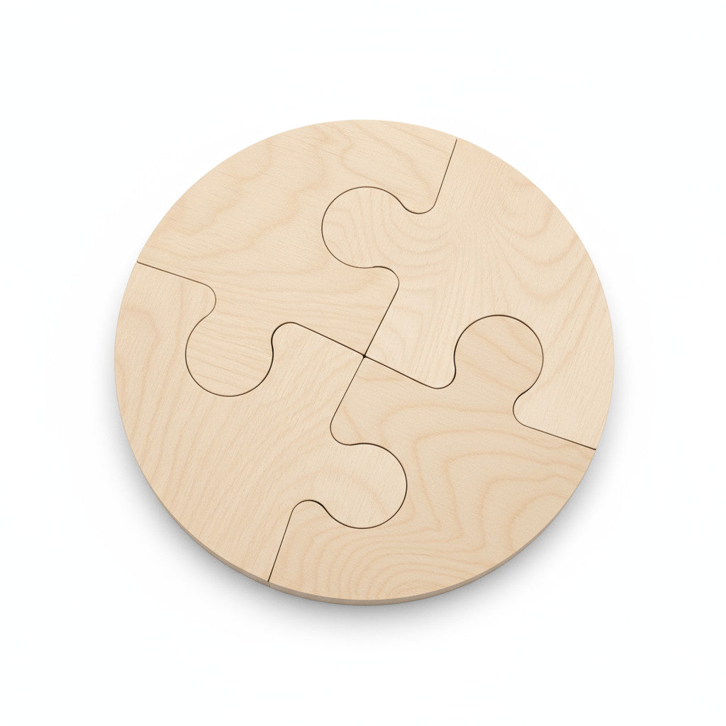 Wooden Puzzle Coaster, Square Puzzle Cup Holder, Handmade Desk or Table Coaster, 22 cm - playroom or nursery display idea