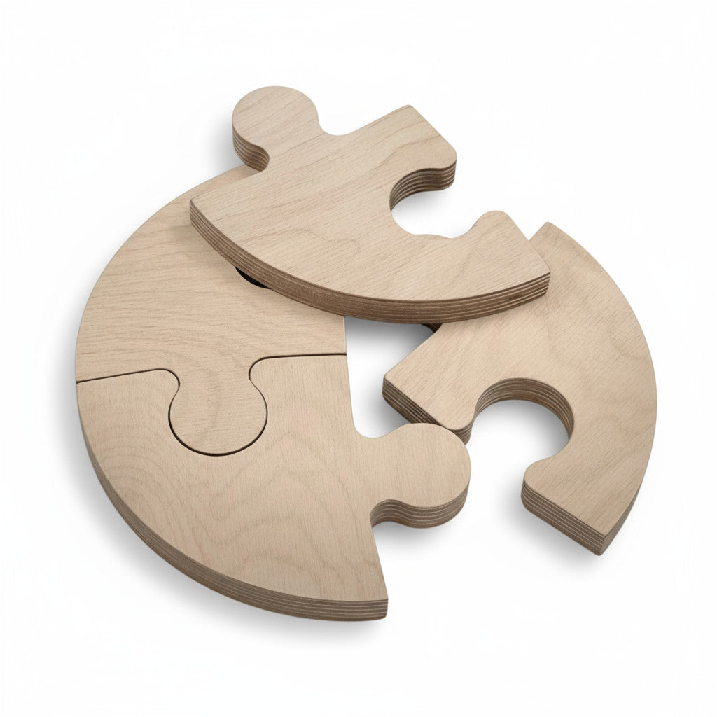 Wooden Puzzle Coaster, Square Puzzle Cup Holder, Handmade Desk or Table Coaster, 22 cm - handmade wooden toy detail