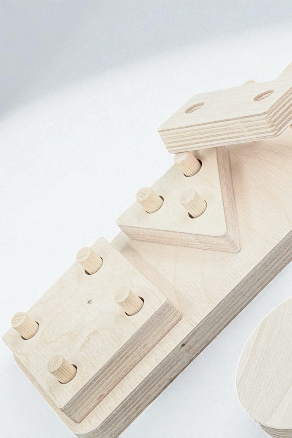 4-Piece Wooden Geometry Puzzle Board | Montessori-Style Shape Toy for Kids - playroom or nursery display idea