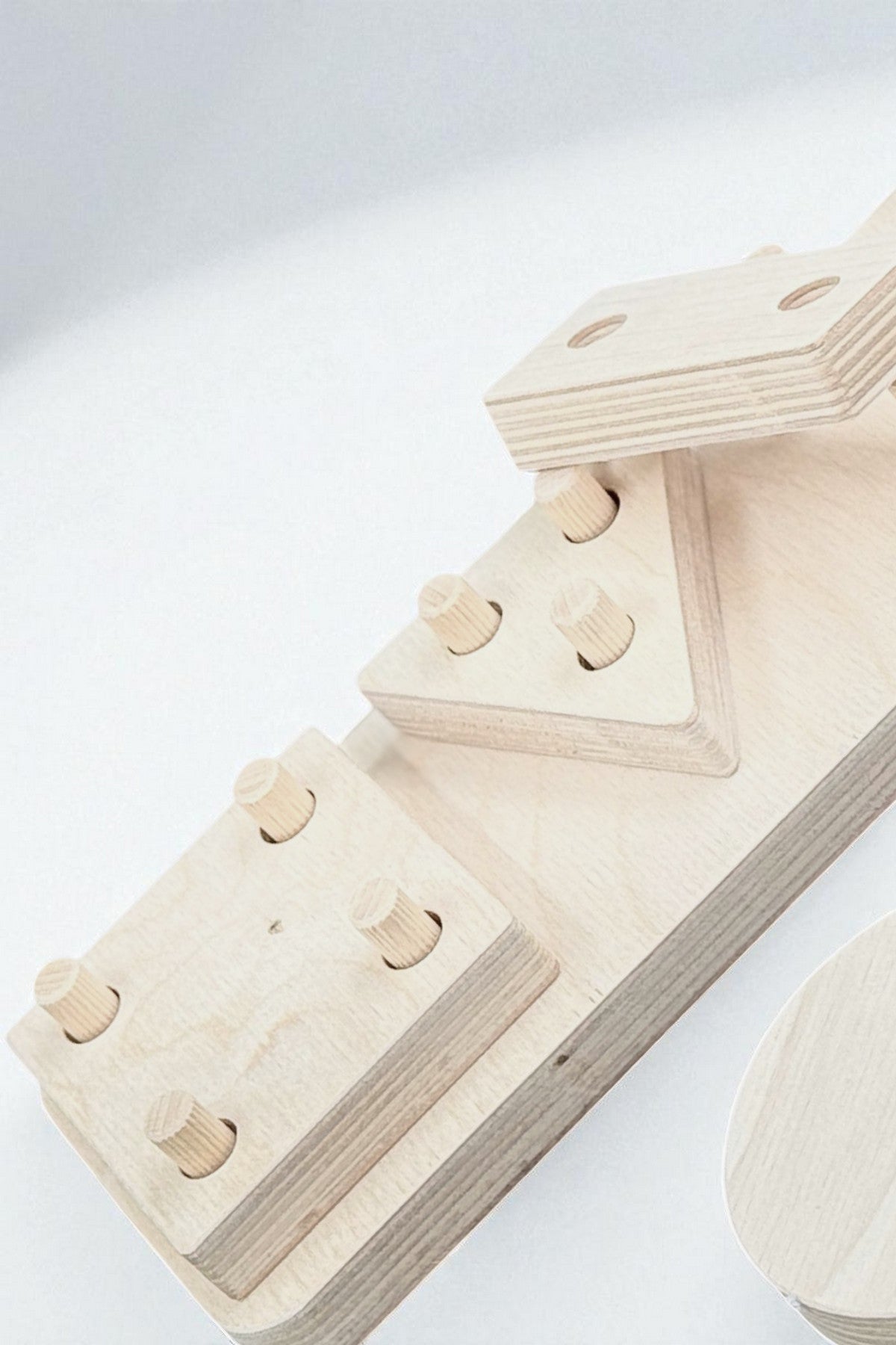 4-Piece Wooden Geometry Puzzle Board | Montessori-Style Shape Toy for Kids - playroom or nursery display idea
