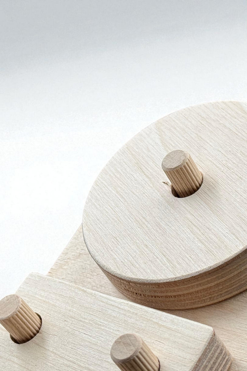 4-Piece Wooden Geometry Puzzle Board | Montessori-Style Shape Toy for Kids - handmade wooden toy detail