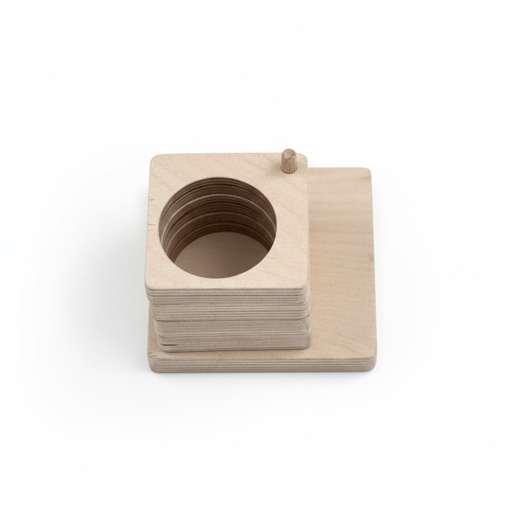 Wooden Pencil Holder, Small Desk Organizer for Kids, Handmade Wooden Pen Cup, Nursery Shelf Accessory - front view of the product