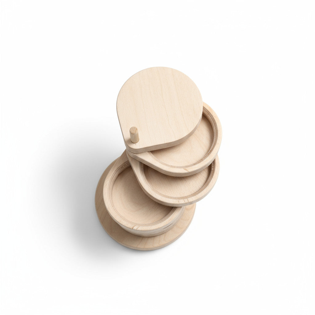 Tiered Wooden Jewelry Box for Kids | Handmade Wooden Treasure Box | Wooden Keepsake Box - handmade wooden product detail