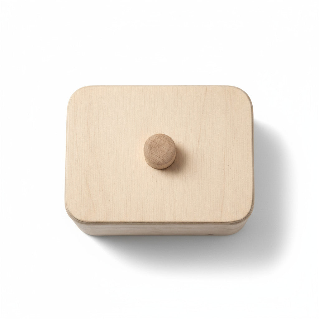 Rectangular Wooden Box, Small Storage Box for Keepsakes, Home Organization Box, Natural Wood Container, Handmade Wooden Gift - size and shape detail