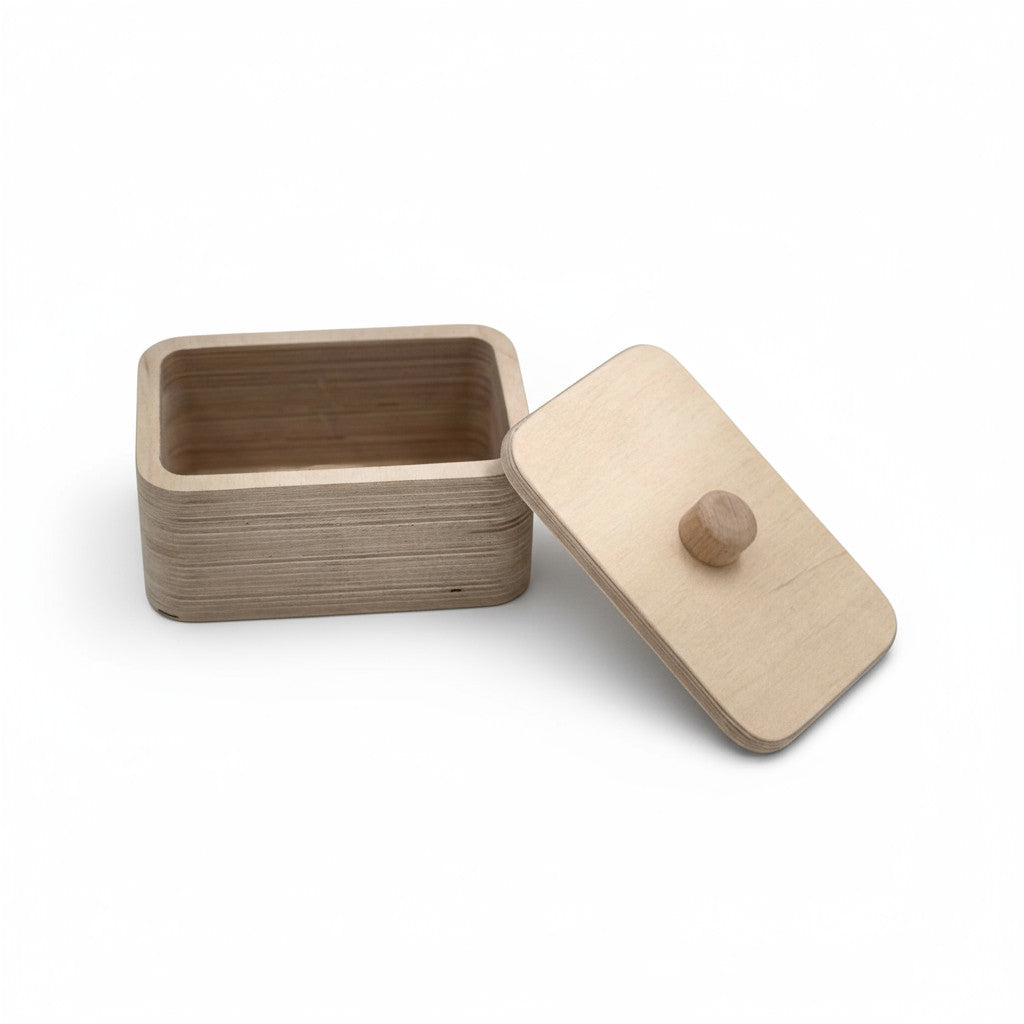 Rectangular Wooden Box, Small Storage Box for Keepsakes, Home Organization Box, Natural Wood Container, Handmade Wooden Gift - handmade wooden product detail