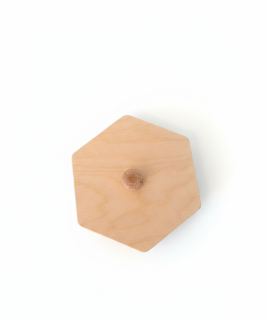 Wooden Hexagon Box Puzzle Toy, Geometric Shape Activity Toy, Handcrafted Wooden Puzzle Board for Kids - playroom or nursery display idea