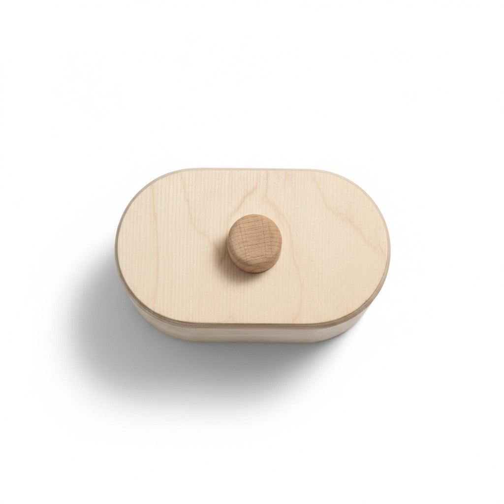 Small Ellipse Wooden Box, Handmade Wooden Storage Box, Natural Wood Keepsake Box, Minimal Wooden Decor Accent - additional product photo