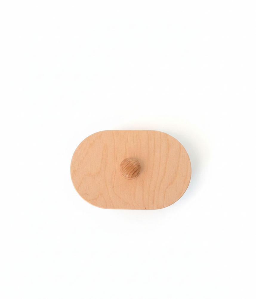 Large Ellipse Wooden Box Puzzle Toy for Kids | Natural Wood Activity Toy, Compact Montessori-Style Shape Puzzle, Nursery Shelf Decor Accent - wood material and finish detail