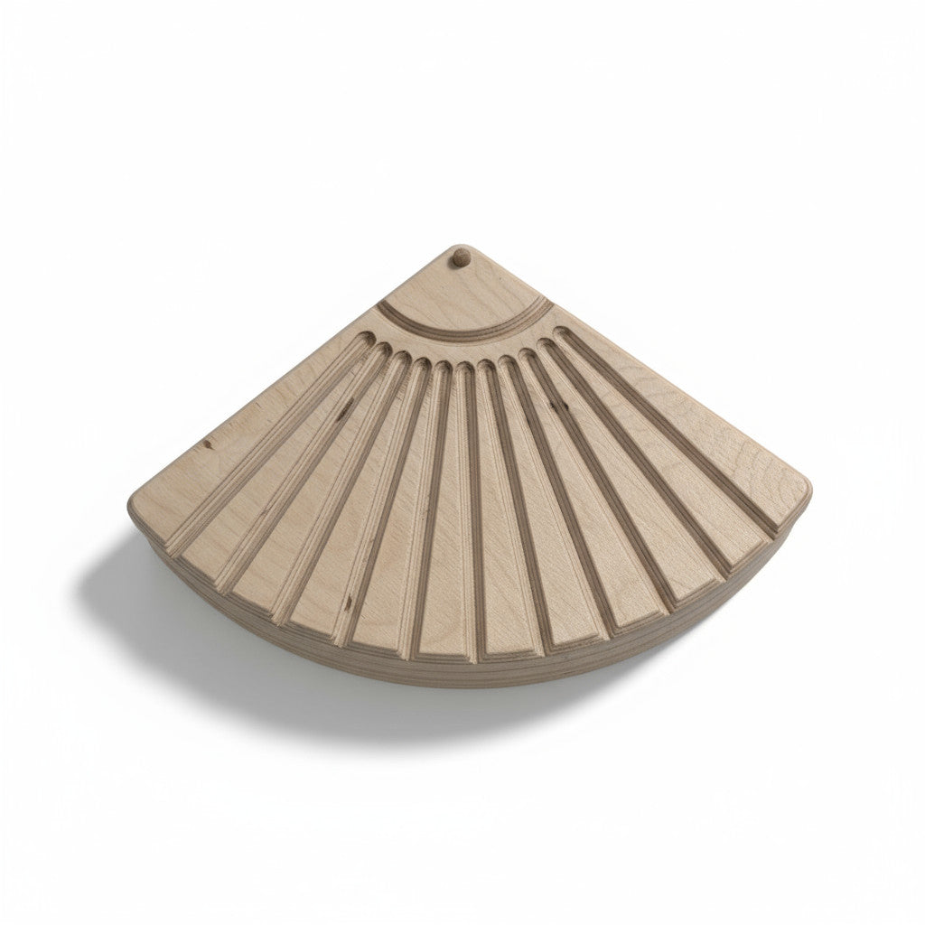 Sea Shell Wooden Box | Round Decorative Storage Box, Handmade Wooden Keepsake Box for Nursery, Shelf Display, Thoughtful Gift - side view showing the product profile