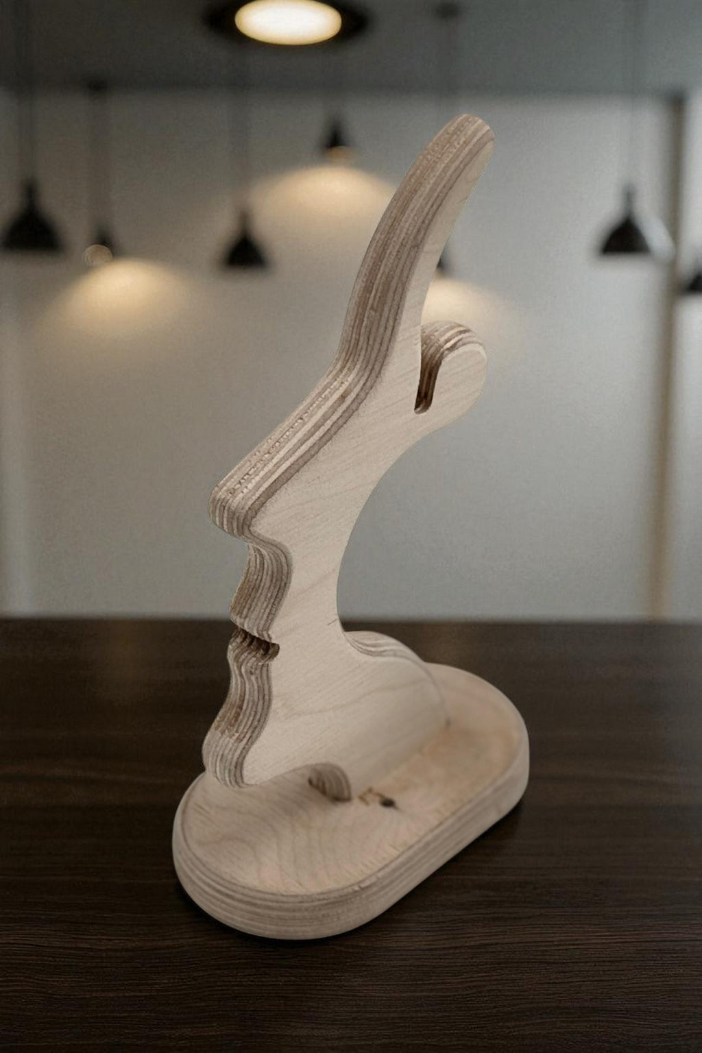 Wooden Eyeglass Stand, Handmade Glasses Holder for Desk or Nightstand - close up of the product detail