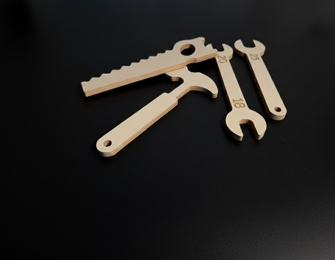 Wooden Kids Repair Tool Set in Grey | Pretend Play Tool Kit | MDF Children's Workshop Toy - playroom or nursery display idea