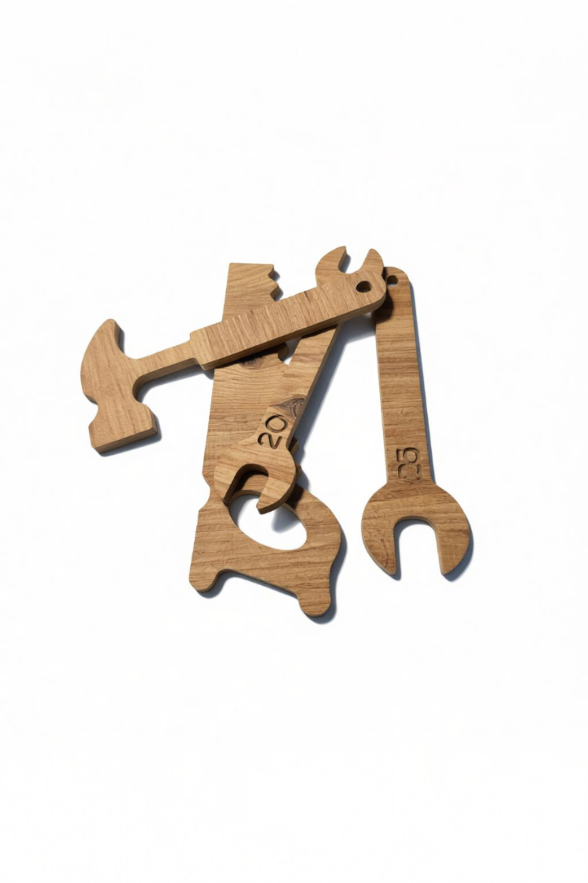 Wooden Child’s Tool Set in Brown, MDF Pretend Play Repair Kit - handmade wooden product detail