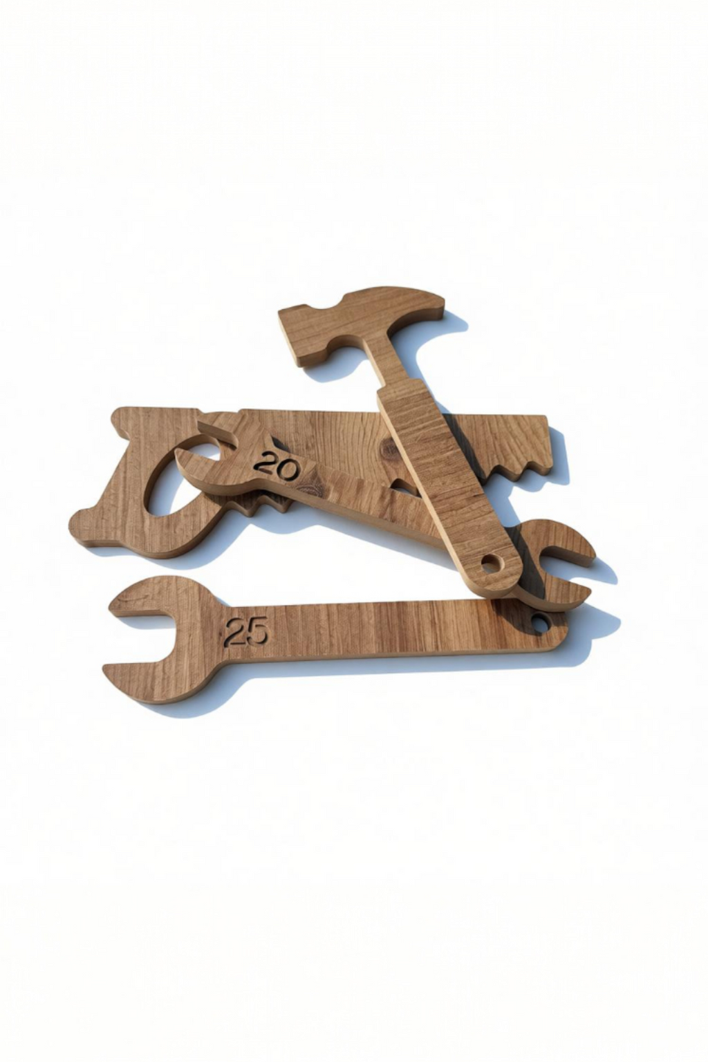 Wooden Child’s Tool Set in Brown, MDF Pretend Play Repair Kit - front view of the product