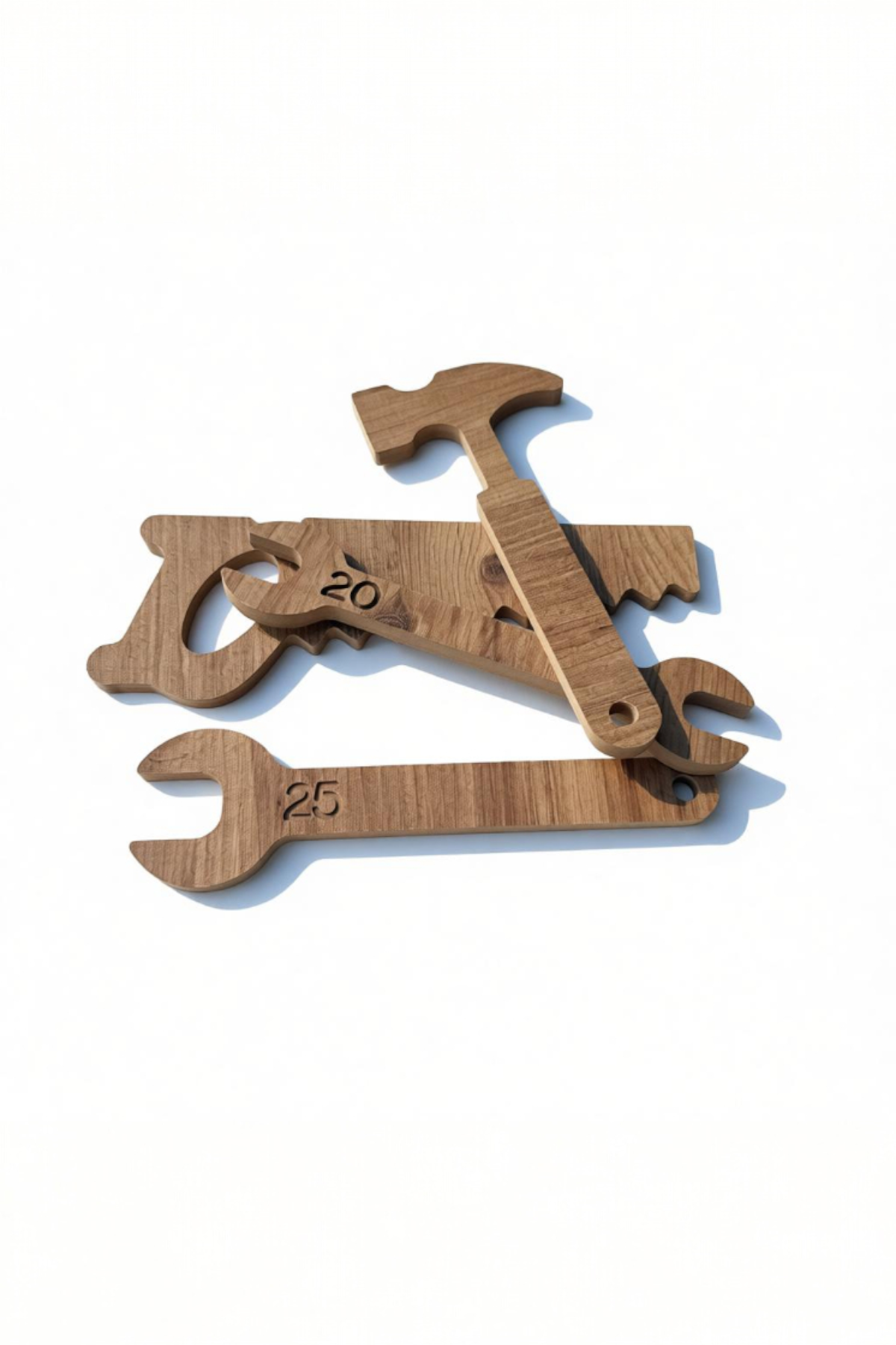 Wooden Child’s Tool Set in Brown, MDF Pretend Play Repair Kit - front view of the product