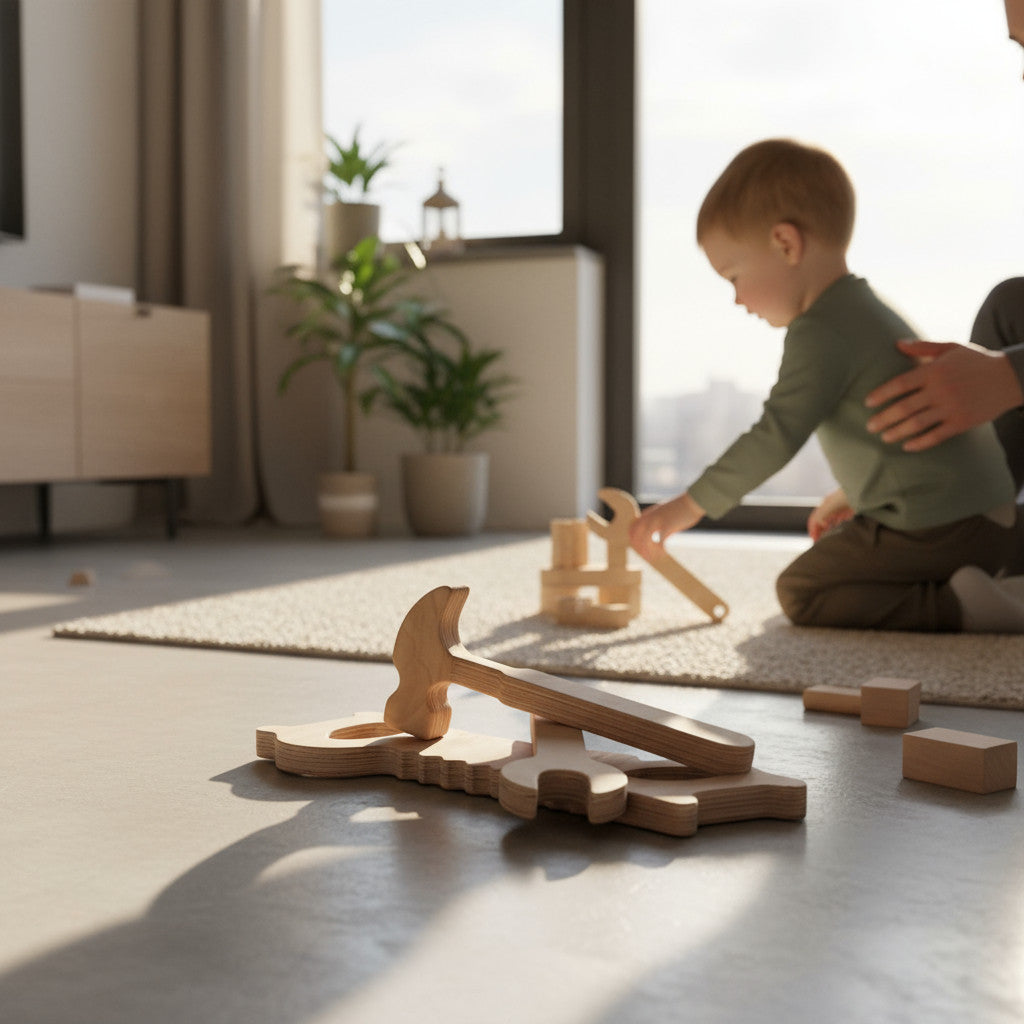 Wooden Child Repair Tool Set Toy | Hands-On Pretend Play Board, 25 cm - main product view