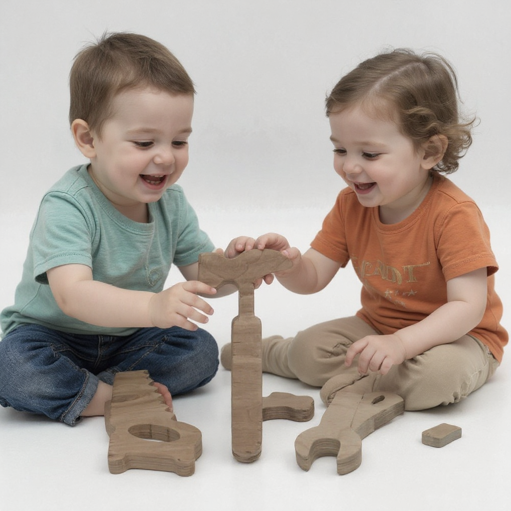 Wooden Child Repair Tool Set Toy | Hands-On Pretend Play Board, 25 cm - additional product photo