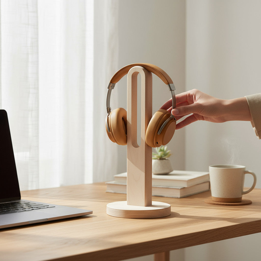 Wooden Paper Towel Holder Stand, Countertop Kitchen Roll Holder, Minimal Rustic Home Storage - handmade wooden product detail