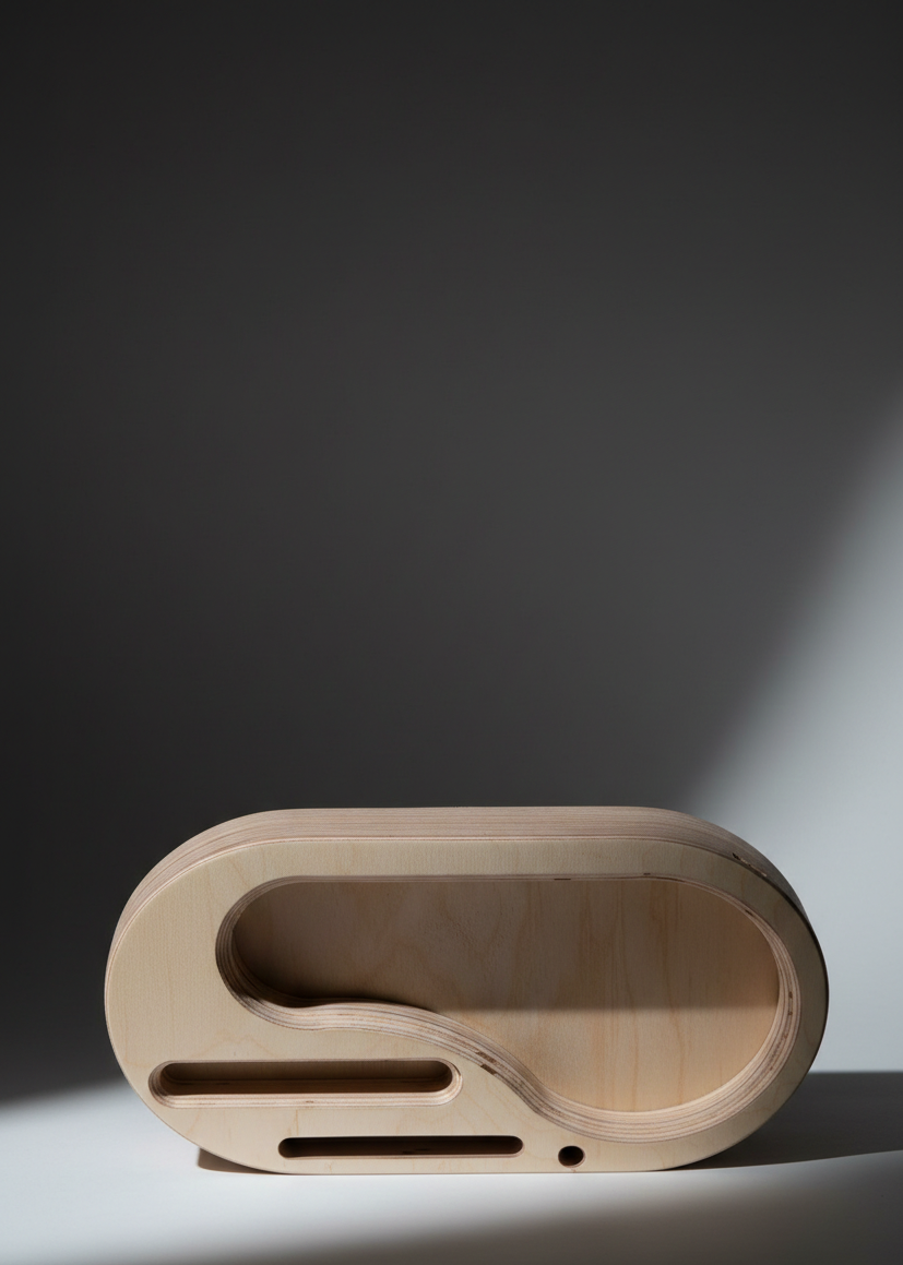 Wooden Office Business Card Holder Display Stand for Desk - wood material and finish detail