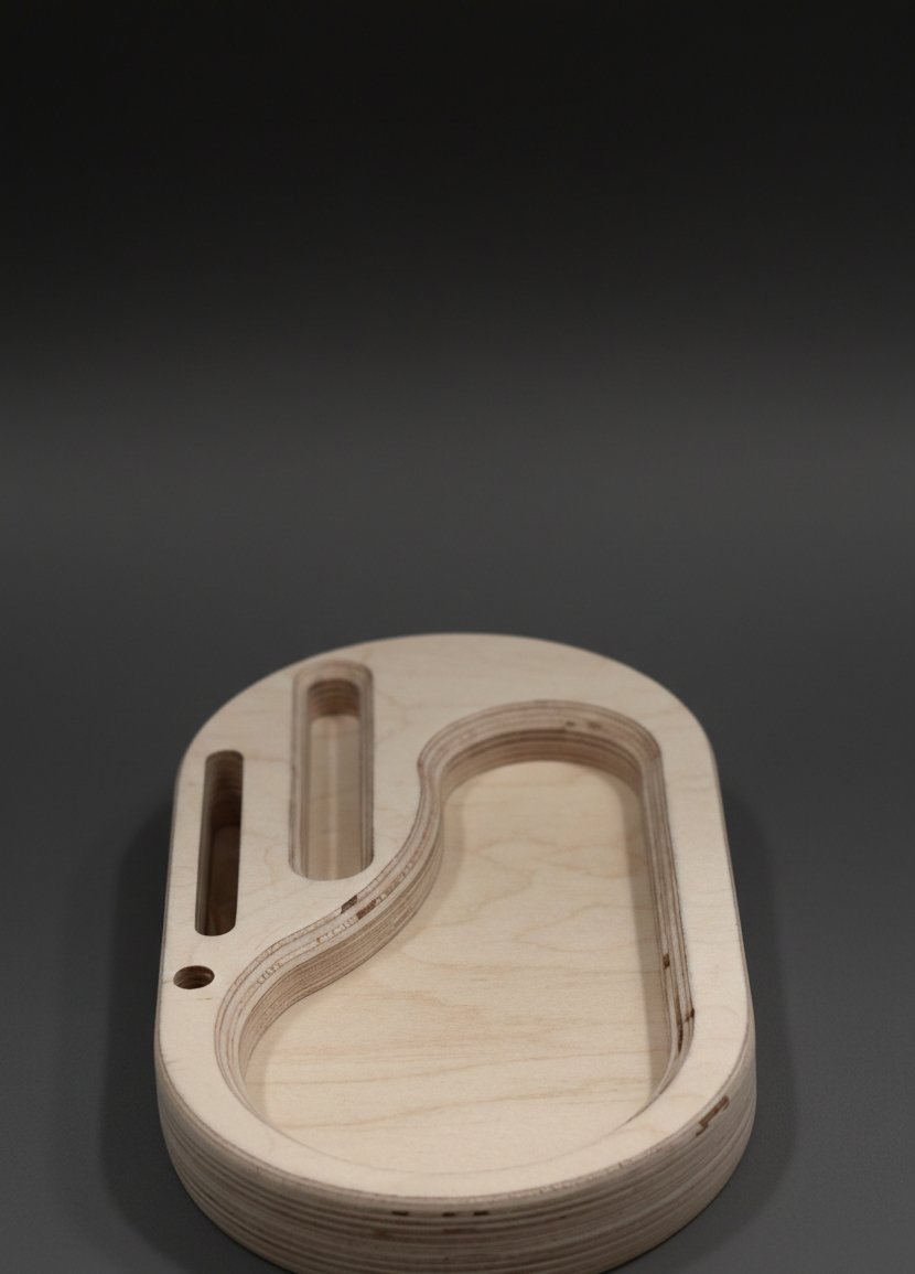 Wooden Office Business Card Holder Display Stand for Desk - size and shape detail