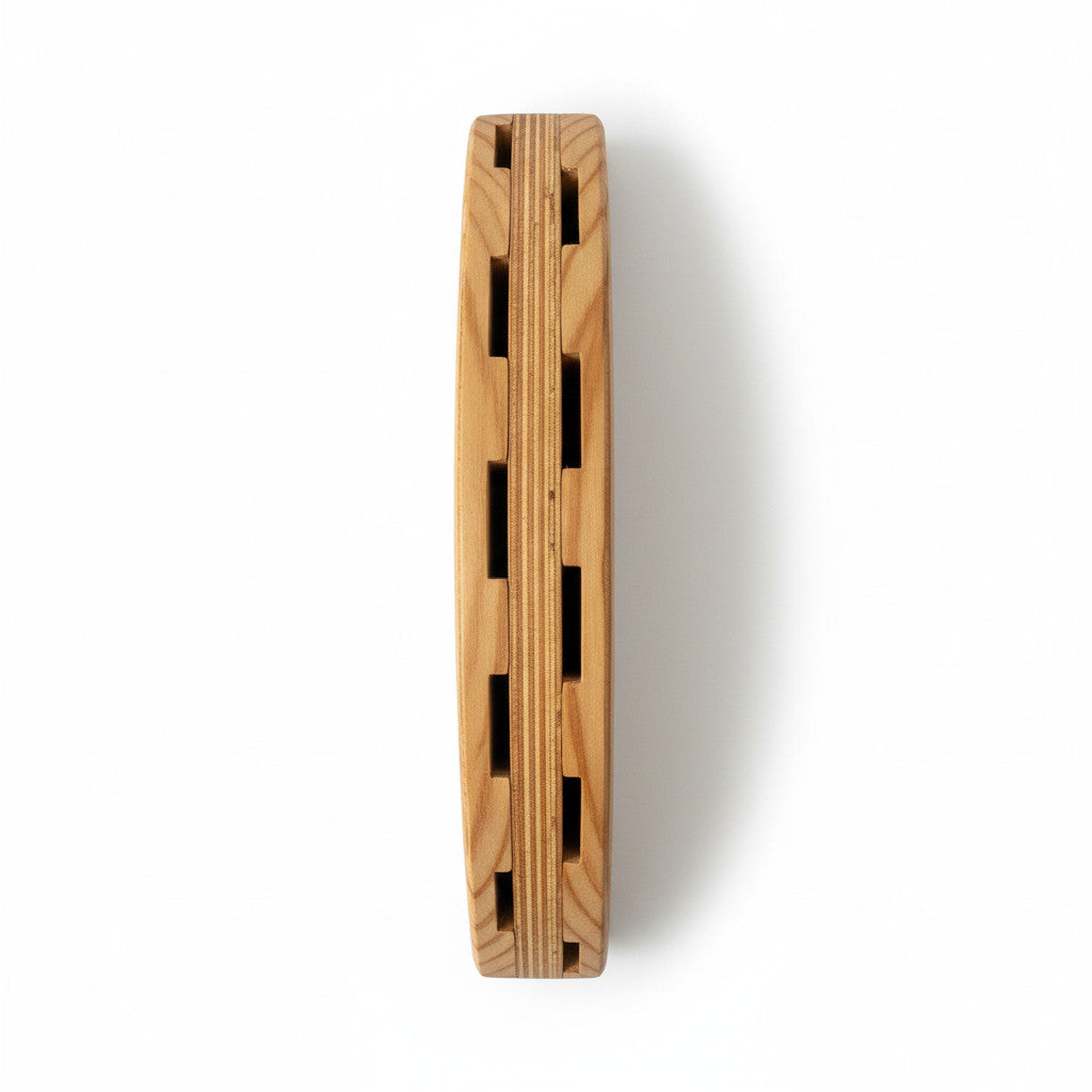 Polished Wooden Knife Stand, Handcrafted Knife Holder for Kitchen Counter Display - size and shape detail