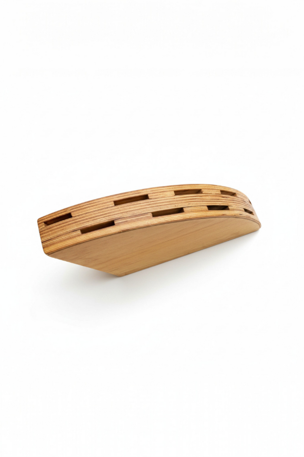 Polished Wooden Knife Stand, Handcrafted Knife Holder for Kitchen Counter Display - detail view for shoppers