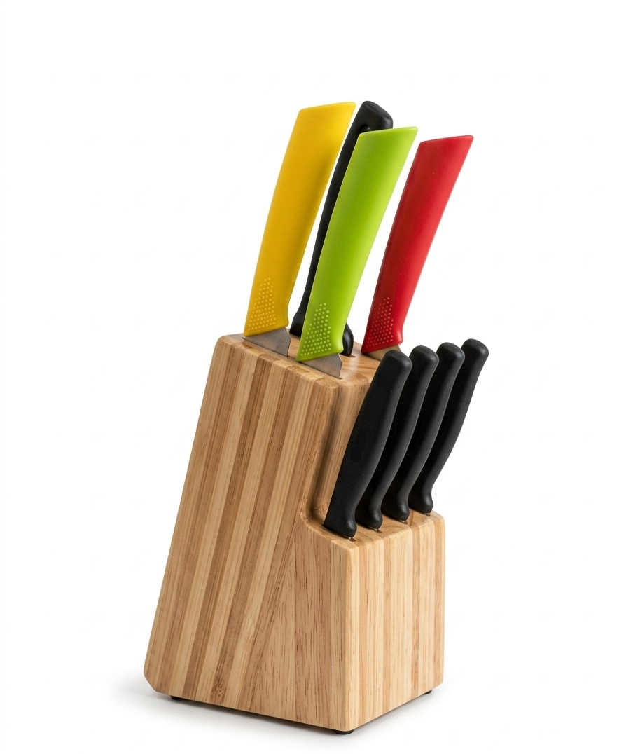 Wooden Knife Stand, New Model Knife Holder for Kitchen Storage - close up of the product detail