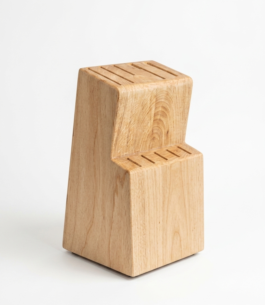 Wooden Knife Stand, New Model Knife Holder for Kitchen Storage - wood material and finish detail