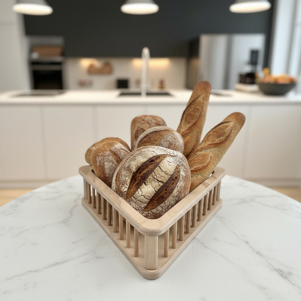 Wooden Triangle Basket, Decorative Storage Basket, Handmade Wooden Home Basket, Minimalist Triangle Tray, Natural Wood Organizer - main product view