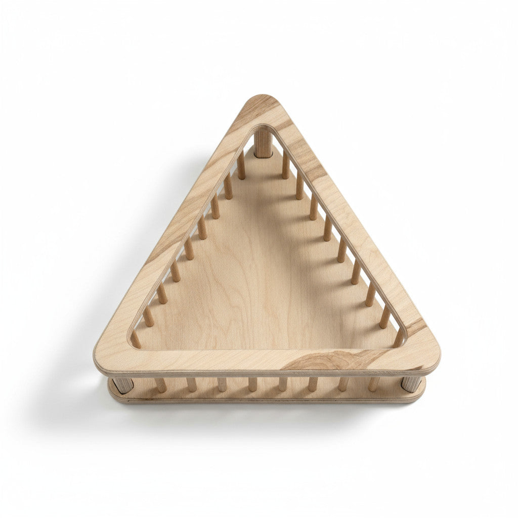 Wooden Triangle Basket, Decorative Storage Basket, Handmade Wooden Home Basket, Minimalist Triangle Tray, Natural Wood Organizer - styled use and display idea