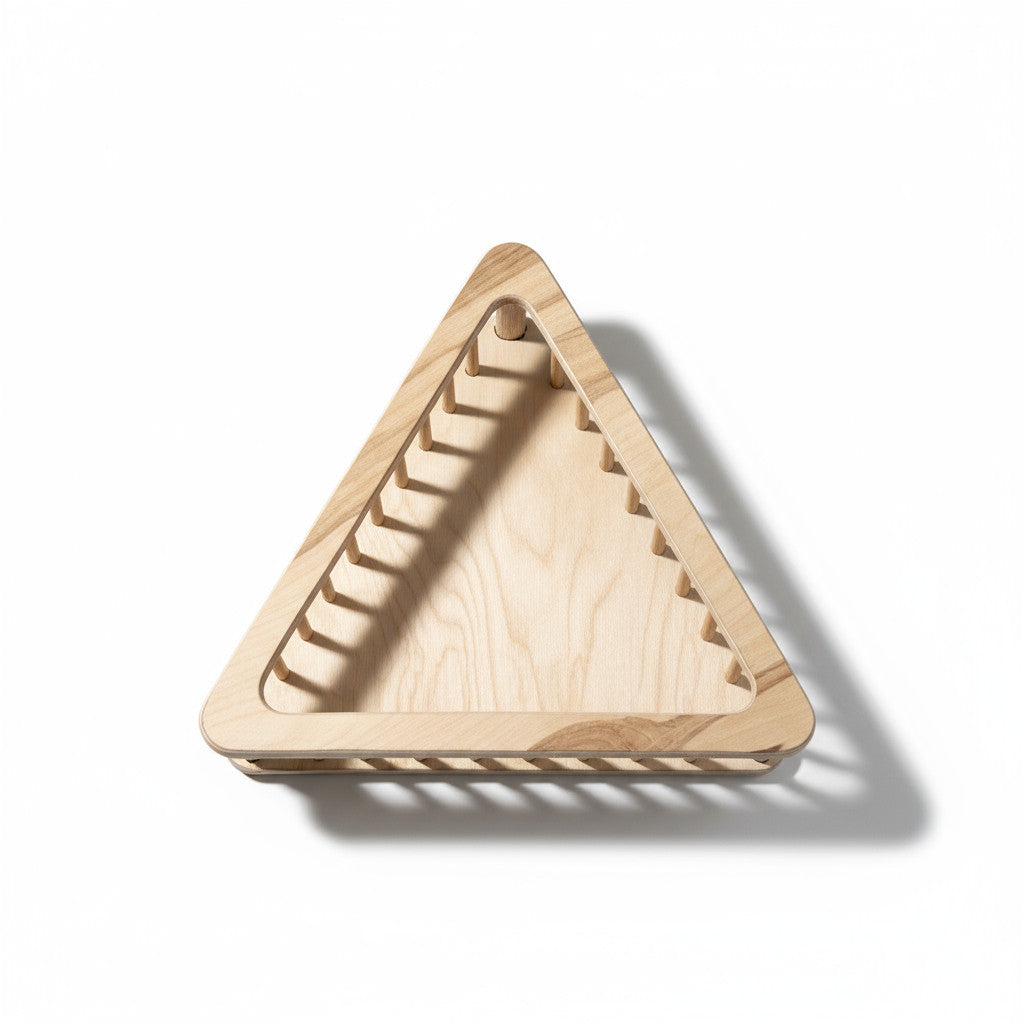 Wooden Triangle Basket, Decorative Storage Basket, Handmade Wooden Home Basket, Minimalist Triangle Tray, Natural Wood Organizer - handmade wooden product detail