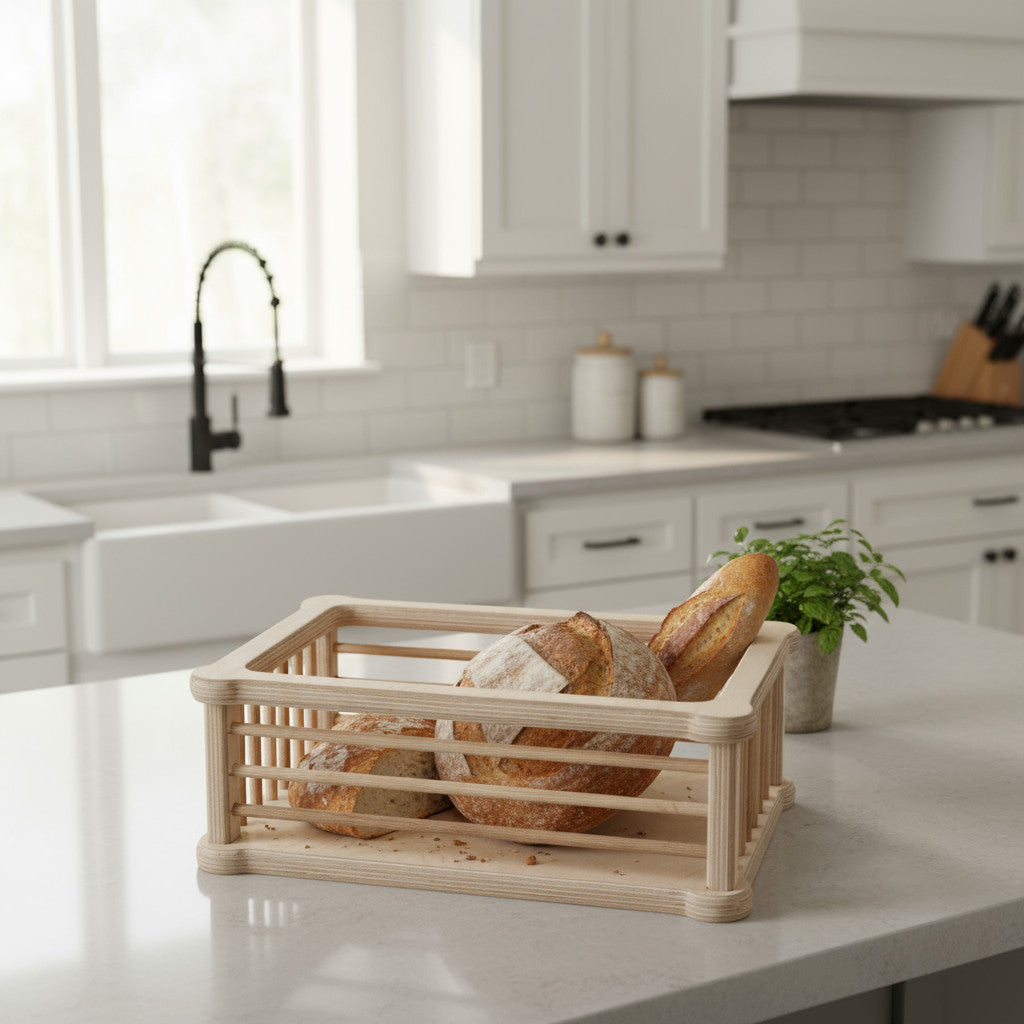 Rectangular Wooden Basket Tray, 31 x 21 x 12 cm, Handmade Storage Basket for Home, Nursery or Activity Play - handmade wooden product detail