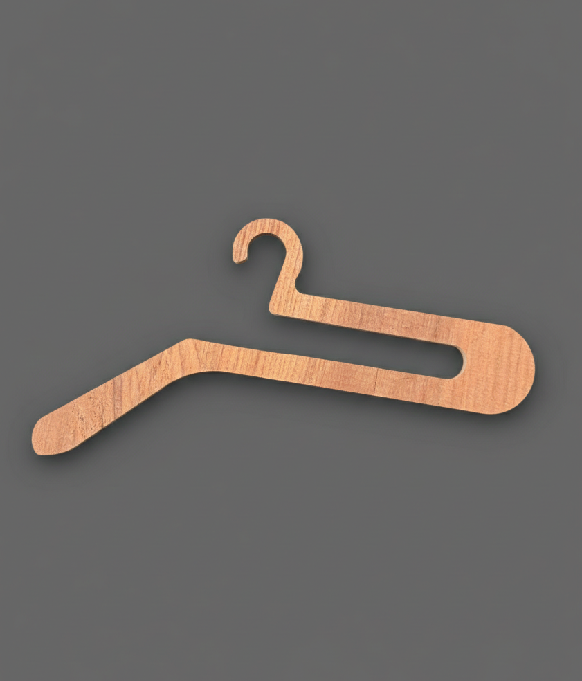 Set of 6 Brown Wooden Wall Hooks for Kids Rooms - side view showing the product profile