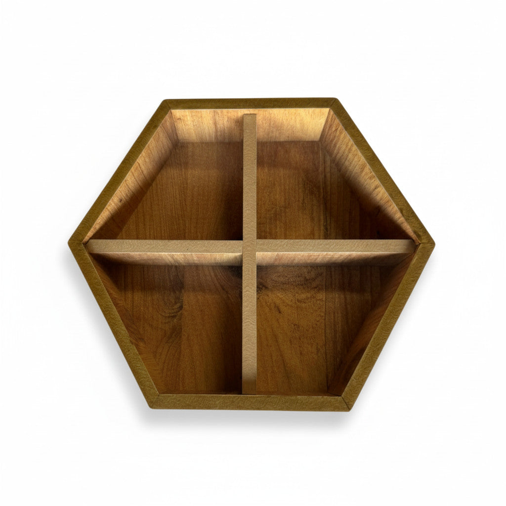 Wooden Hexagon Jewelry Box, MDF Keepsake Box, Small Trinket Storage for Handmade Decor - handmade wooden product detail