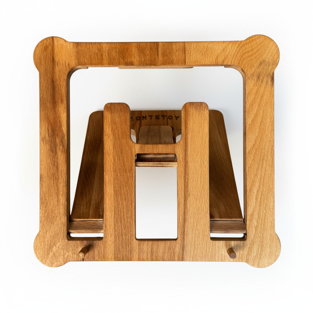 Wooden Laptop Stand, Adjustable Desk Riser for Home Office, Minimalist Wood Laptop Holder - wood material and finish detail