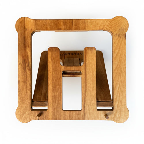Wooden Laptop Stand, Adjustable Desk Riser for Home Office, Minimalist Wood Laptop Holder - wood material and finish detail
