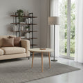 Round Polished Wooden Side Table, 50 cm Circular Accent Table, Natural Wood End Table for Home Decor - close up of the product detail