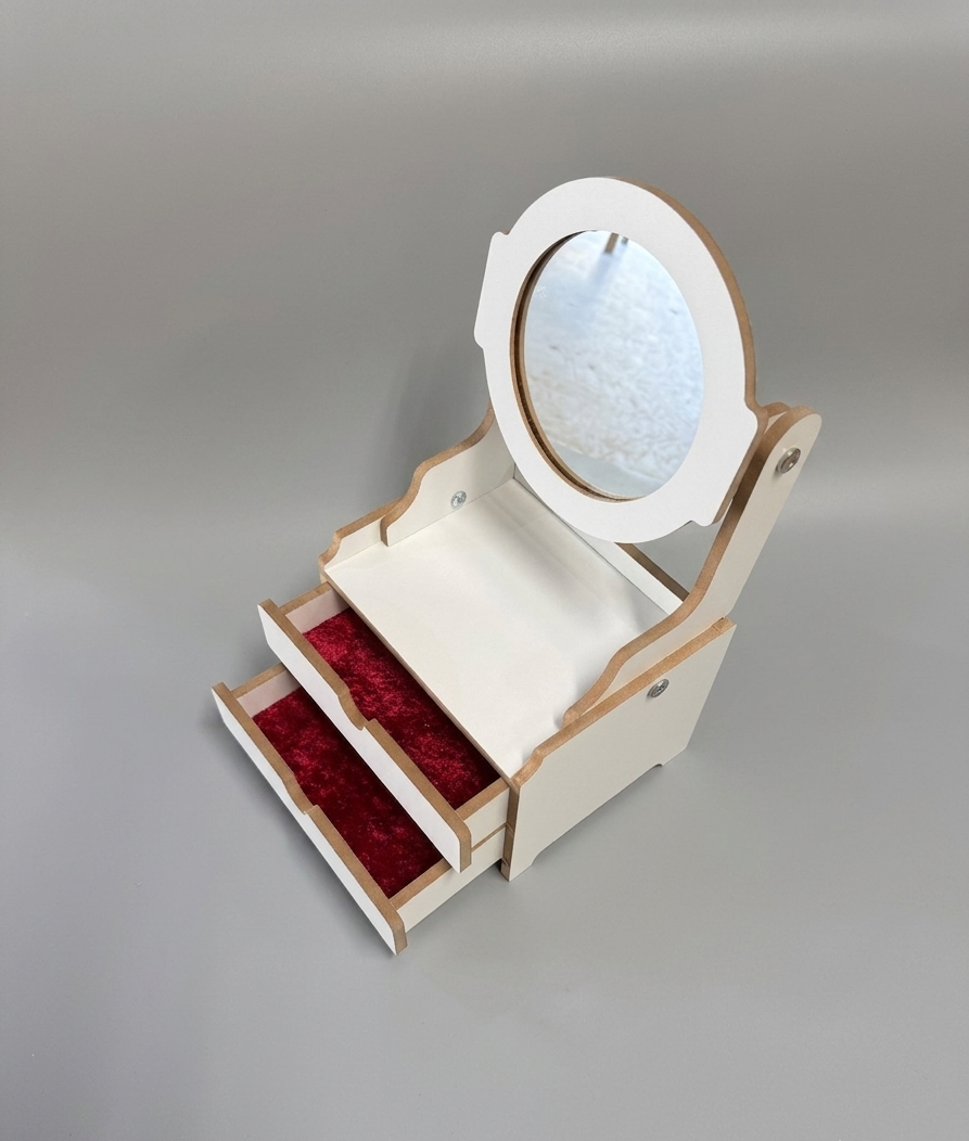 Winged Opening Wooden Storage Chest, MDF Keepsake Box, Handmade Wooden Box for Nursery or Home Storage - main product view