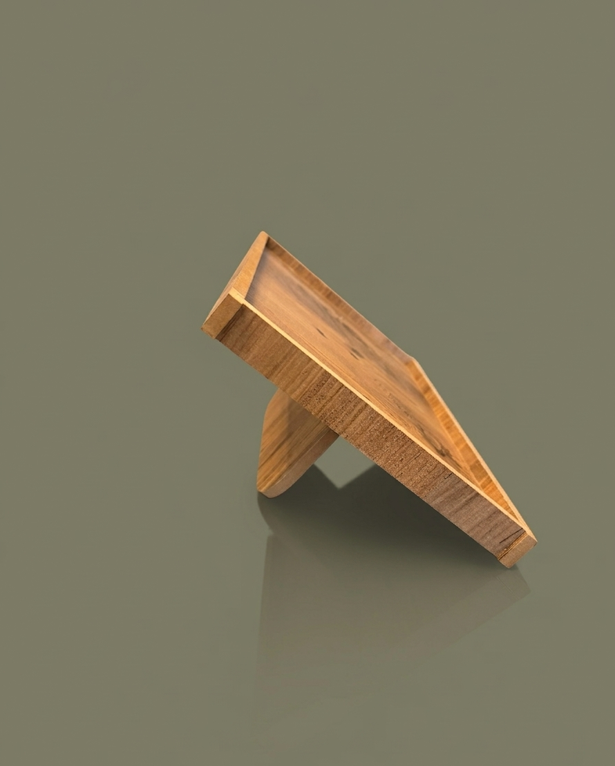 Wooden Lidded Box, MDF Storage Box with Lid, Handmade Keepsake Box, Minimalist Gift Box, Small Organizer Box - side view showing the product profile