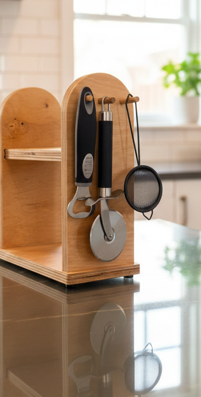 Wooden Phone and Tablet Stand, Minimal Desk Holder for Home Office or Nursery - styled use and display idea